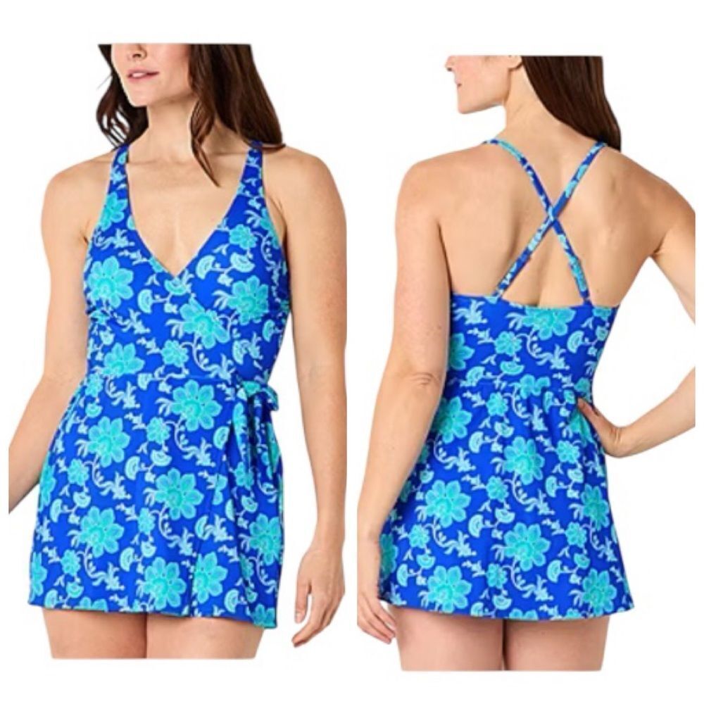 Liz Claiborne Women's Floral Swim Dress-Size 6